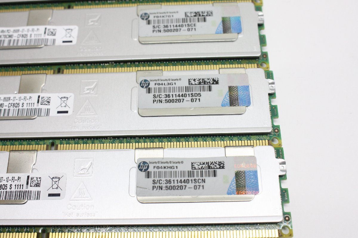 MA83【中古】HP純正 SAMSUNG PC3-8500R ECC Registered 16GB(x4 64GB) 4枚セット_画像5