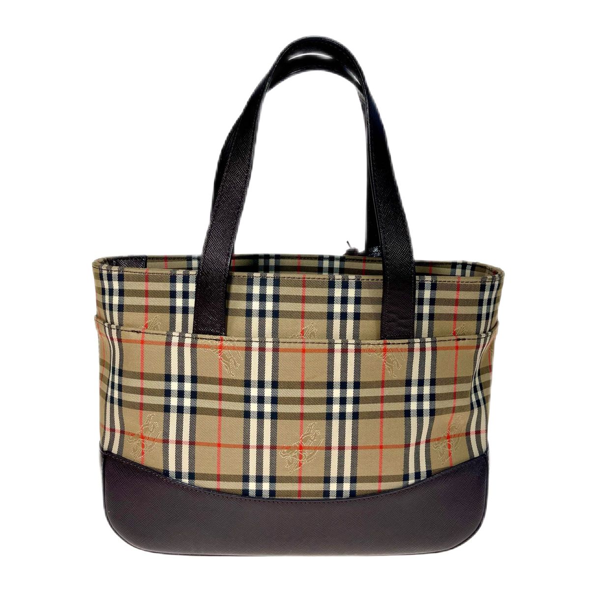 極美品 BURBERRY バーバリー ノバチェック ハンドバッグ チャーム付 a43