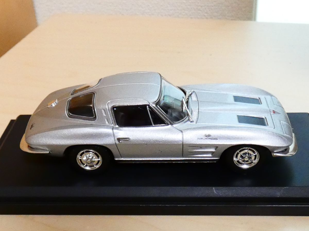 国産名車コレクション 1/43 シボレー コルベット スティングレイ シルバー 1963 旧車 chevrolet corvette ミニカー_画像5