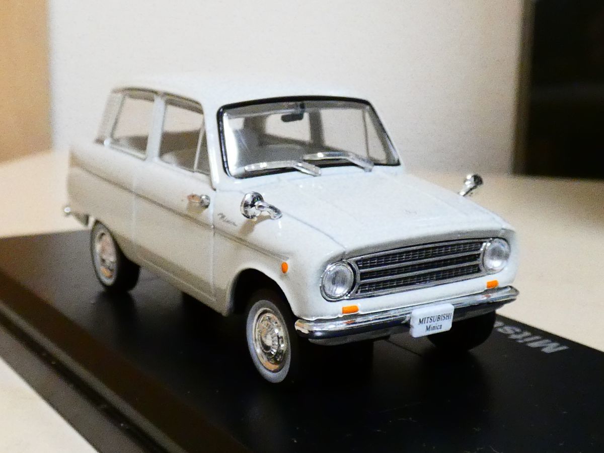 国産名車コレクション 1/43 三菱 ミニカ 1962 白 旧車 クラシックカー mitsubishi minica アシェット ミニカー_画像1