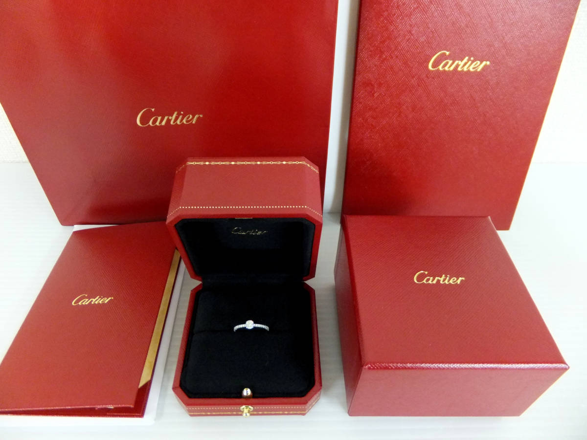 即納!最大半額! B786 美品 エタンセル ドゥ カルティエ ダイヤモンド リング 9号 0.24ct 指輪 Pt950 プラチナ CARTIER プラチナ