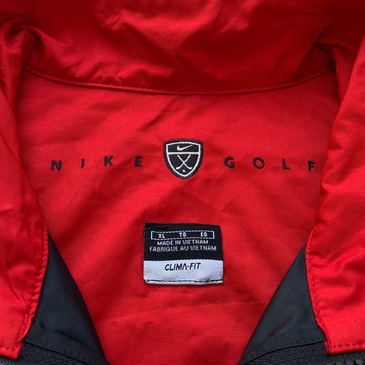 's NIKE GOLF リフレクター トラックジャケット XL ブラック オールド ナイキ ゴルフ スウッシュ ウォームアップ Y2K TECH