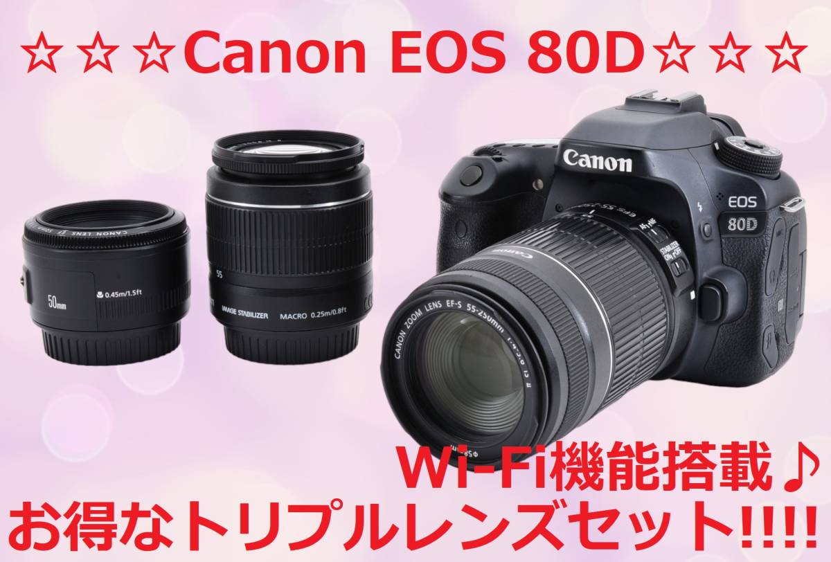 正規取扱店】 ☆トリプルレンズセット!!☆ Canon キャノン EOS 80D