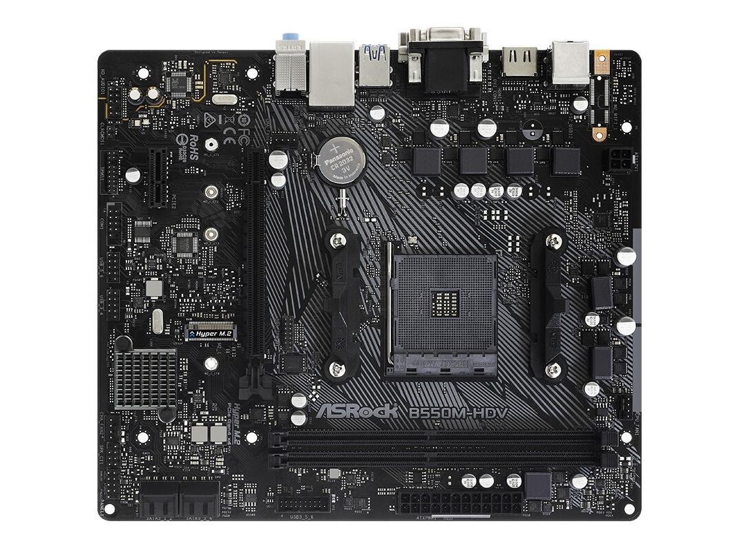 未使用 ASRock B550M-HDV マザーボード AMD B550 Socket AM4 Micro ATX メモリ最大64G対応 保証あり