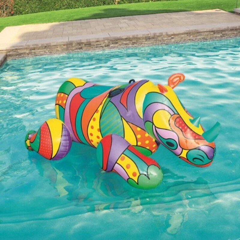 大人 巨大 インフレータブル サイ 浮く フル 印刷動物 Ridable プール Floaties 夏 水 おもちゃ 空気 ベッド スイミング DJ1404_画像2