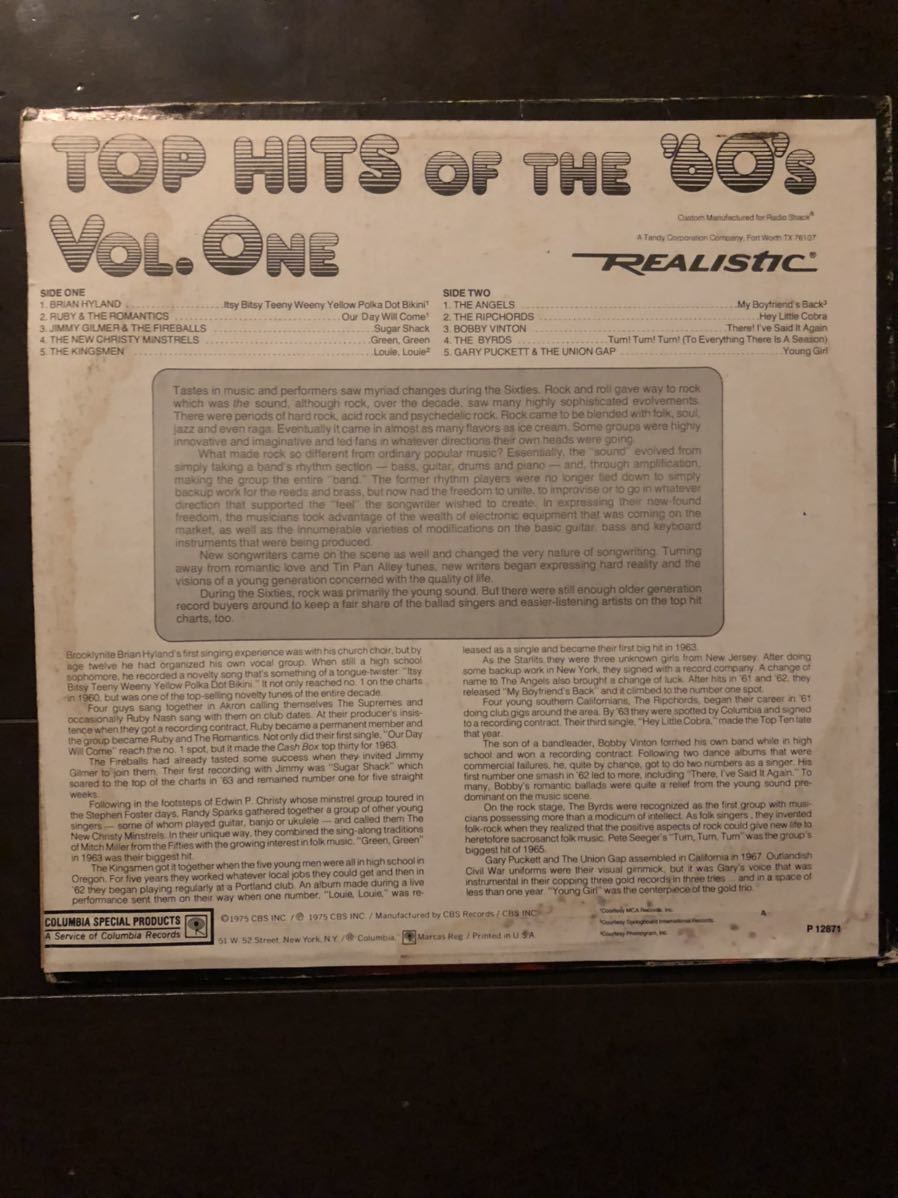 【US盤】V.A./TOP HITS OF THE ‘60s VOL. ONE_画像2