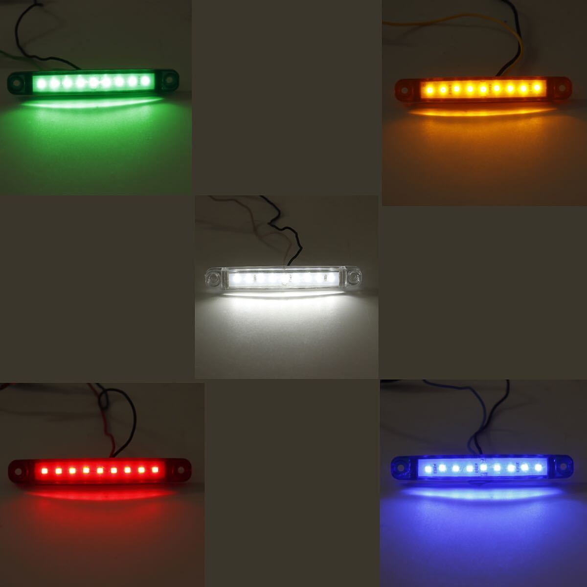 緑　グリーン　LEDマーカー　9LED 10個セット　12V24V トラック　サイド　マーカーランプ　サイドマーカー　トレーラー　送料無料_画像4