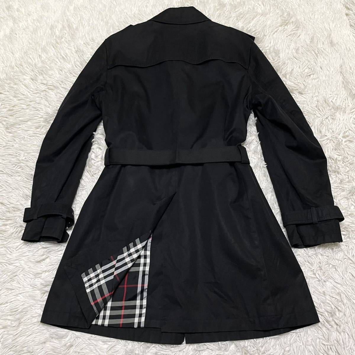 バーバリーブラックレーベル トレンチコート ノバチェック 銀ボタン ホースロゴ BURBERRY BLACKLABEL トレンチコート ノバチェック ホースロゴ