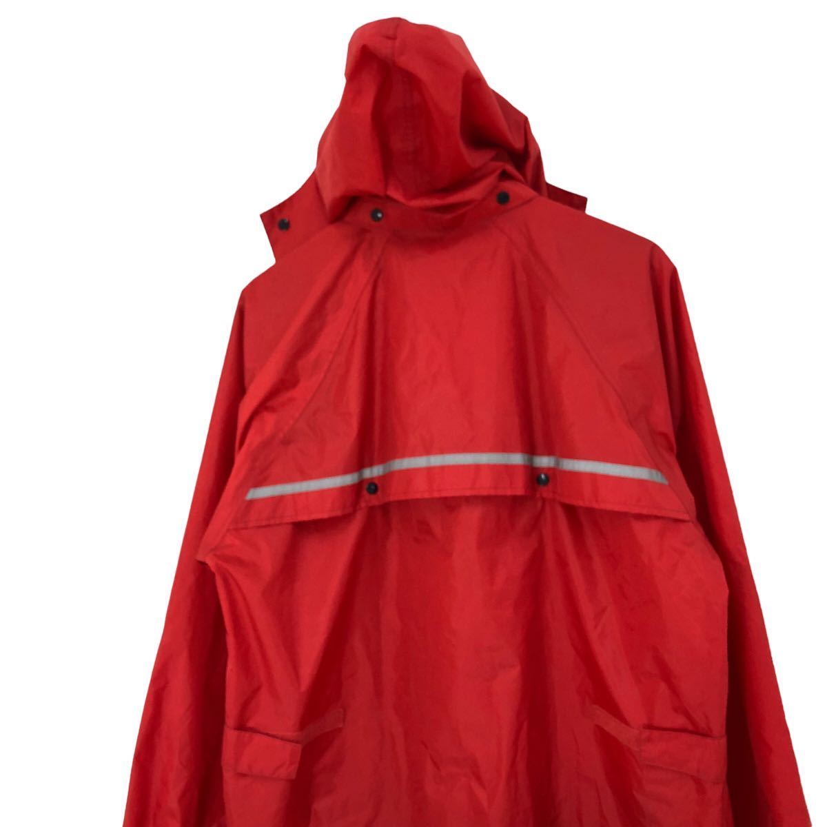 H652③ 大きいサイズ KOMINE コミネ レインウェア ジャケット 上着 赤系 バイクウェア PVCコーティング メンズ XL_画像5