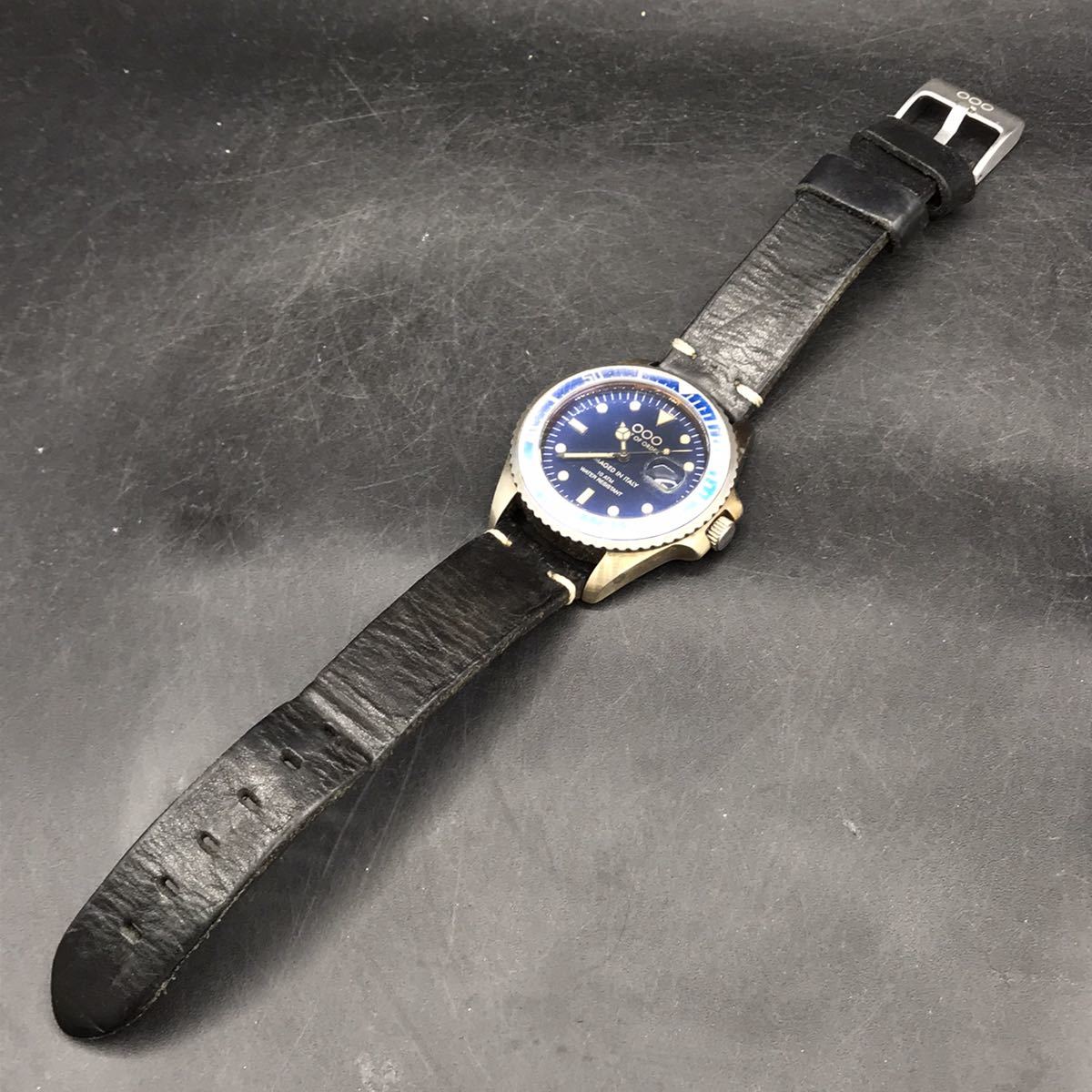 一部予約販売 ブルー   稼働品  クロノグラフ 腕時計