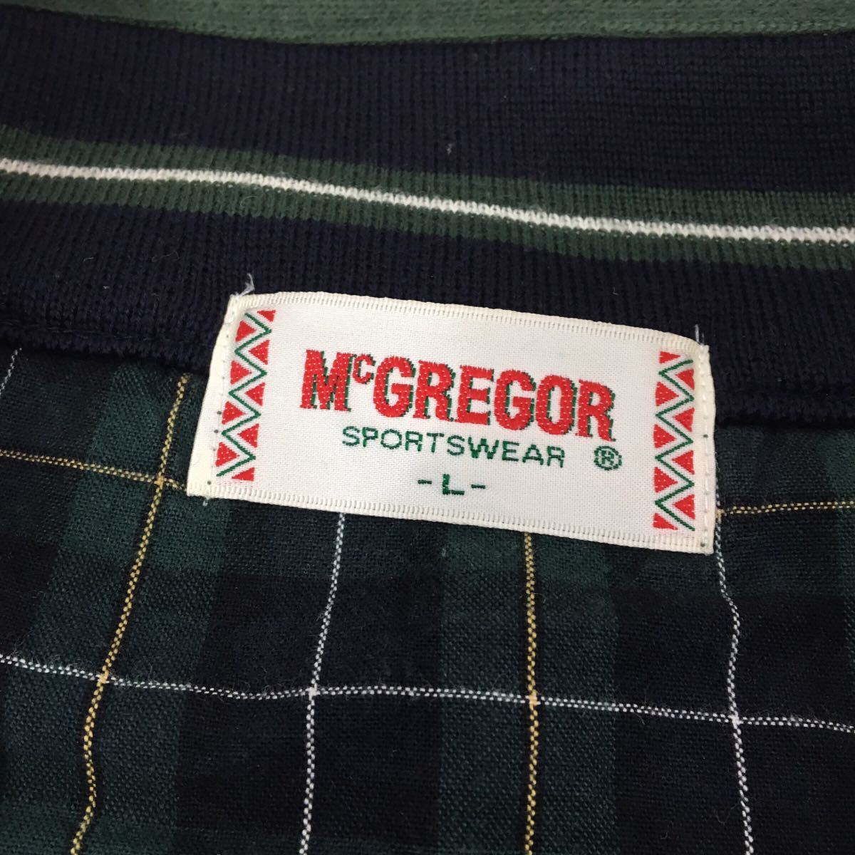 D476 McGregor マックレガー 長袖 ハーフ ジップアップ フリース トップス プルオーバー アクリル100% グリーン系 メンズ L_画像8