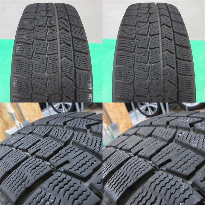 良品 プジョー 207 208 185/65R15 冬用スタッドレス 70%-80%山 ダンロップ WINTERMAXX WM02 4本 4穴PCD108 6J +27 中古新潟_画像10