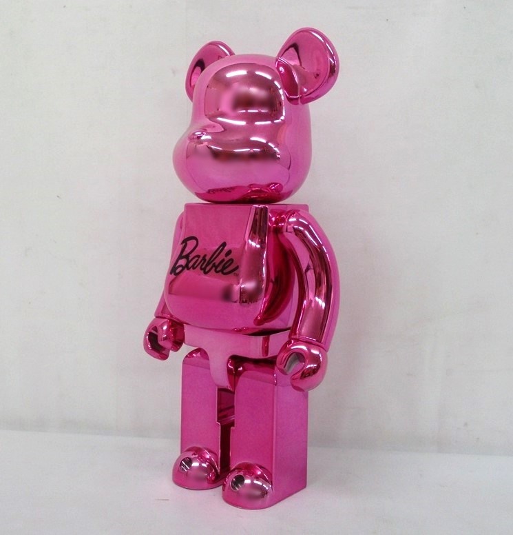 4957B メディコムトイ BE@RBRICK 400％ バービー Barbie ベアブリック MEDICOM TOY フィギュア ピンクメッキ マテル社 Mattel 全高約28㎝_画像1