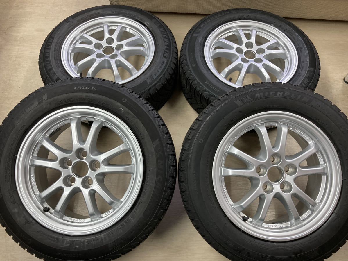 50プリウス純正◆ミシュラン X-ICE SNOW 195/65R15 未使用品◆6.5J 15in +40 5/100◆カローラ ウィッシュ アリオン カローラフィールダー_画像2