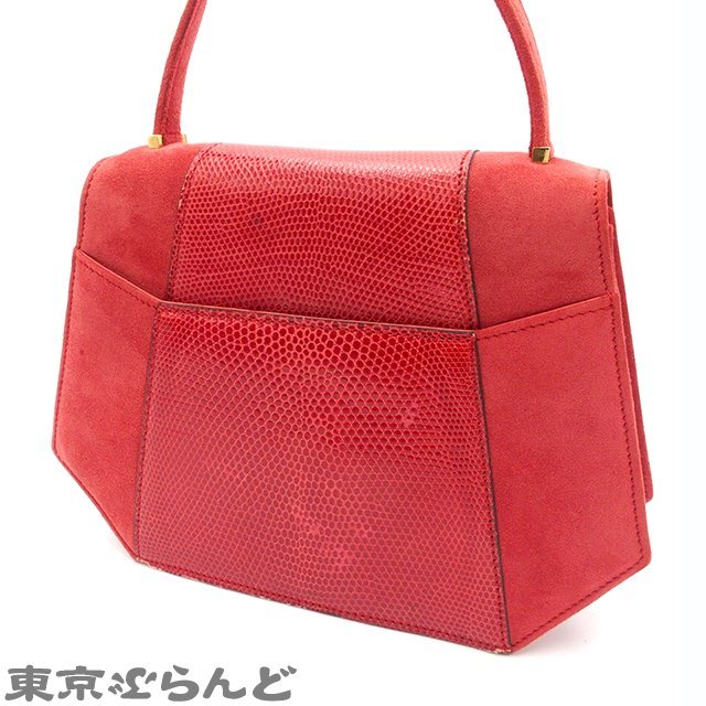 101683021 エルメス HERMES ラプソディ 〇O刻印 ルージュヴィフ ゴールド金具 ドブリス リザード ショルダーバッグ レディース_画像2