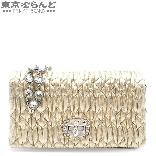 安価 ワタナベ ビジューバッグ ナッパクリスタル マテラッセ MIUMIU