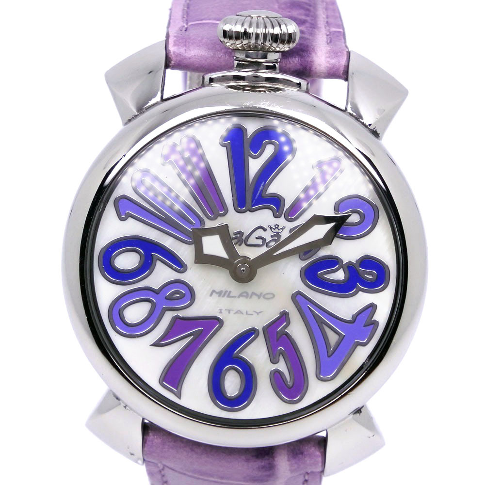 適切な価格 SS×レザー 腕時計 マヌアーレ40 ガガ・ミラノ Milano Gaga