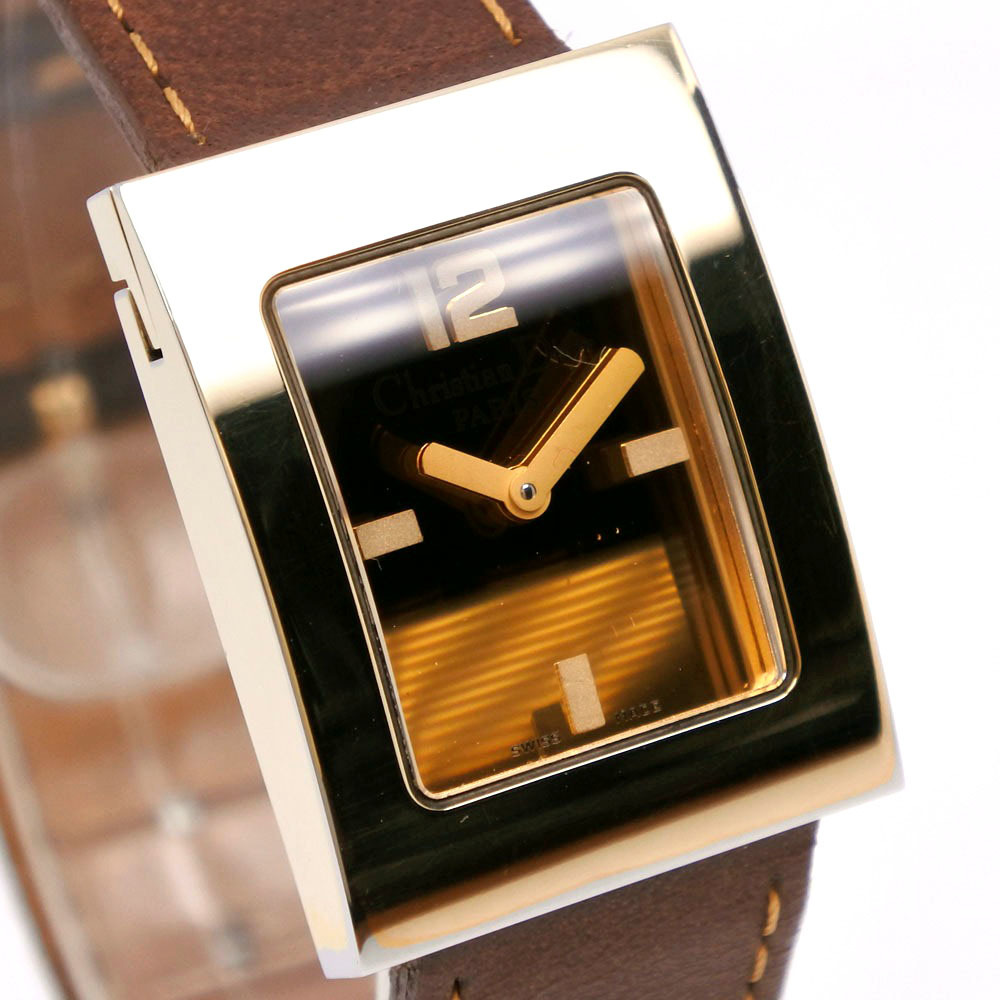 Dior Dior ma белка D78-159 наручные часы позолоченный × кожа чай кварц аналог отображать женский Gold циферблат [I153105031] б/у 