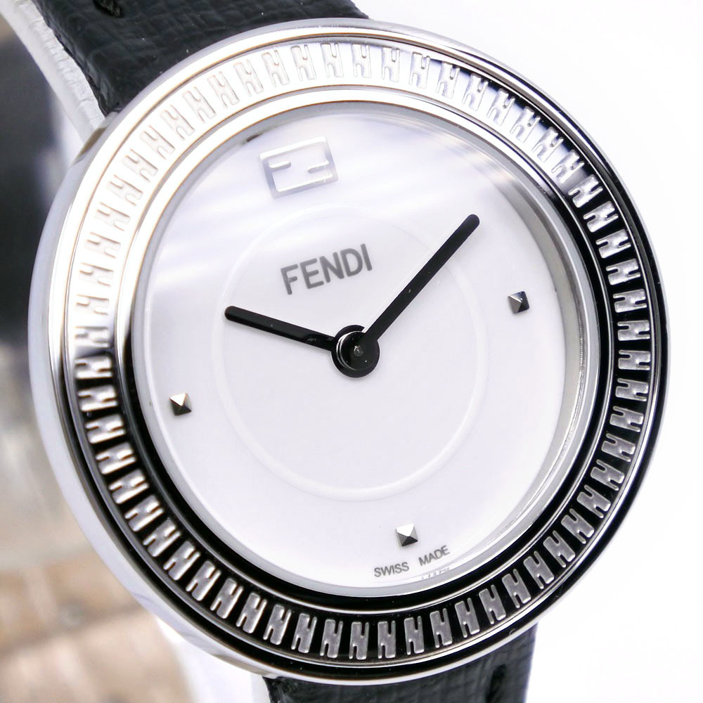 FENDI フェンディ マイウェイ 35000S 腕時計 SS×レザー 黒 クオーツ アナログ表示 レディース 白文字盤【I153105024】中古_画像3