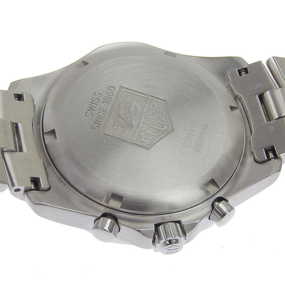 TAG HEUER TAG Heuer exclusive CN1110 wristwatch SS silver quarts chronograph men's black face [I162823042] used 