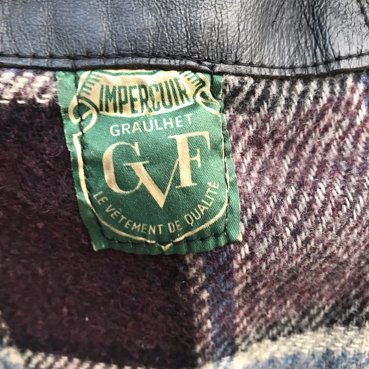 60s French Vintage ヴィンテージ GVF ファイヤーマン レザー ジャケット コート フレンチ カーコート フランス軍 ラムスキン 羊革 70s_画像10