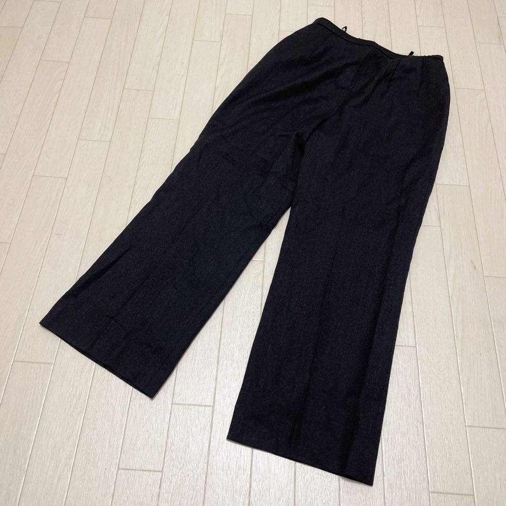  peace 26*① Leilian Leilian center Press slacks pants bottoms 11 lady's dark gray 