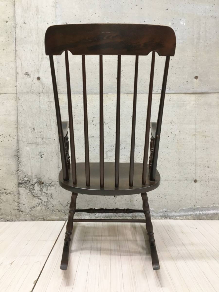 木製 ロッキングチェア 揺り椅子 アーム付きチェア 木製椅子 椅子 チェア 肘掛け付き インテリア レトロ ゆったり ゆらゆら_画像5