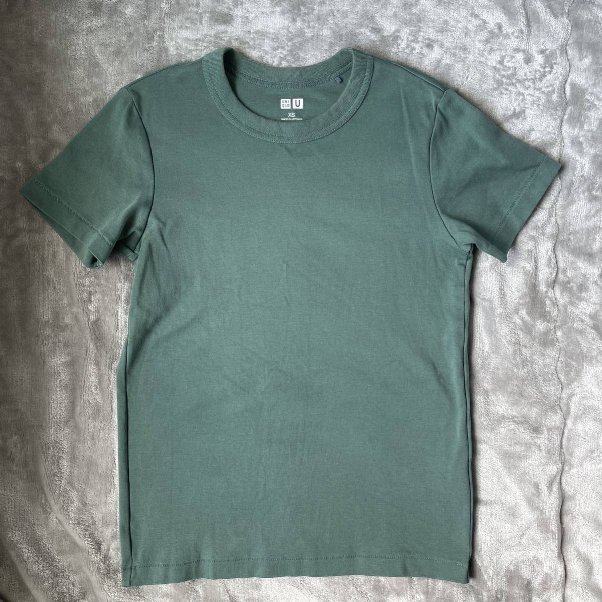 UNIQLO ユニクロ クルーネックTシャツ　(半袖) サイズ　XS 商品番号　444517 カラー　54 GREEN グリーン