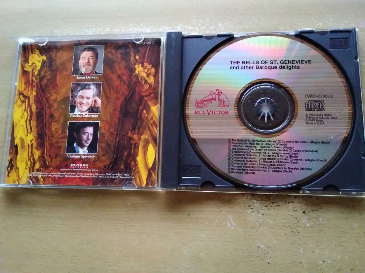 即決 The Bells Of St.Genevieve(1992年/RCA) ジェームズ ゴールウェイ/ピンカス ズーカーマン/ウラディーミル スピヴァコフ/バロック音楽_画像2