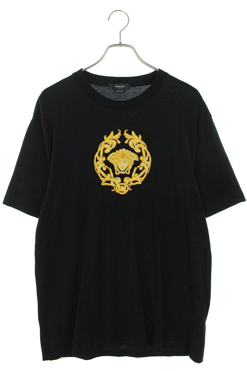 ヴェルサーチェ Versace A87378 サイズ:XXL メデューサロゴ刺繍Tシャツ 中古 BS99