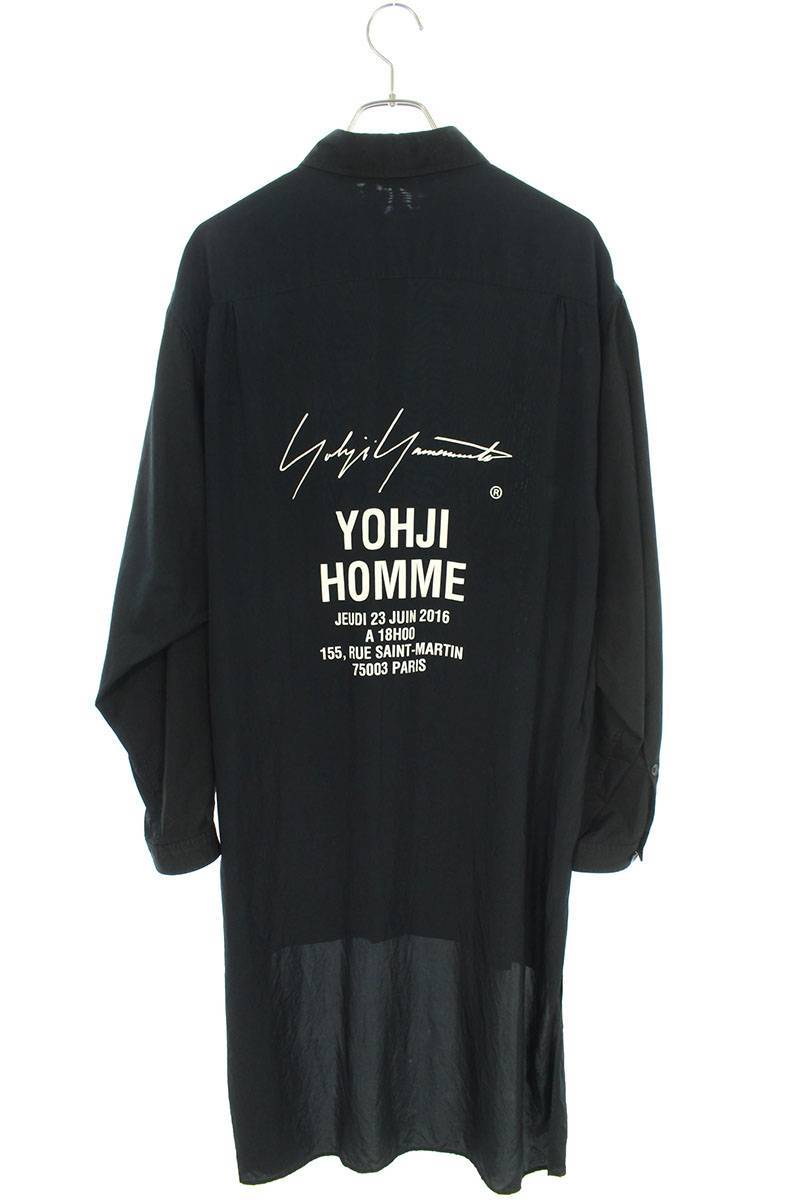 ヨウジヤマモトプールオム YOHJI YAMAMOTO POUR HOMME Cupro Staff Shirt HW-B08-212 サイズ:3 キュプラスタッフ長袖シャツ 中古 BS99_画像2