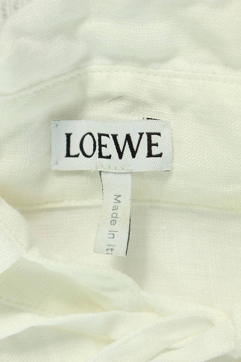 ロエベ LOEWE H2109010CO サイズ:40 タイ付きリネンプルオーバー長袖シャツ 中古 SB01_画像3