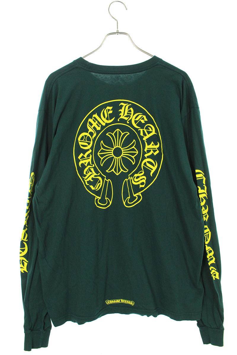 クロムハーツ Chrome Hearts CH L/S /1 サイズ:XXL バックホースシュープリント長袖カットソー 中古 OM10_画像2