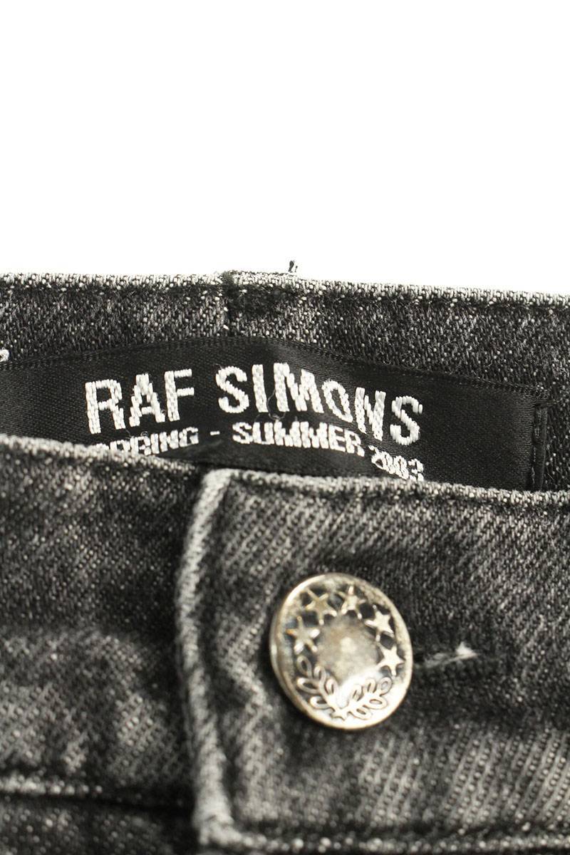  Raf Simons RAF SIMONS 03SS потребление человек период размер :48 обтягивающий cargo Denim брюки б/у BS99