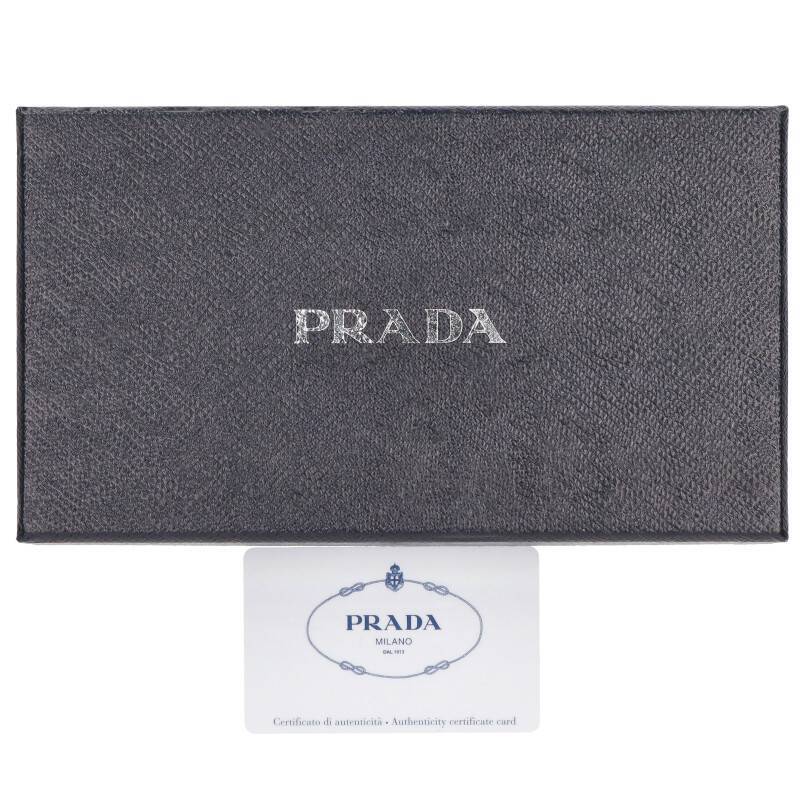 プラダ PRADA 1MH132 CAMMEOベージュリボンロング財布 中古 BS99_画像5