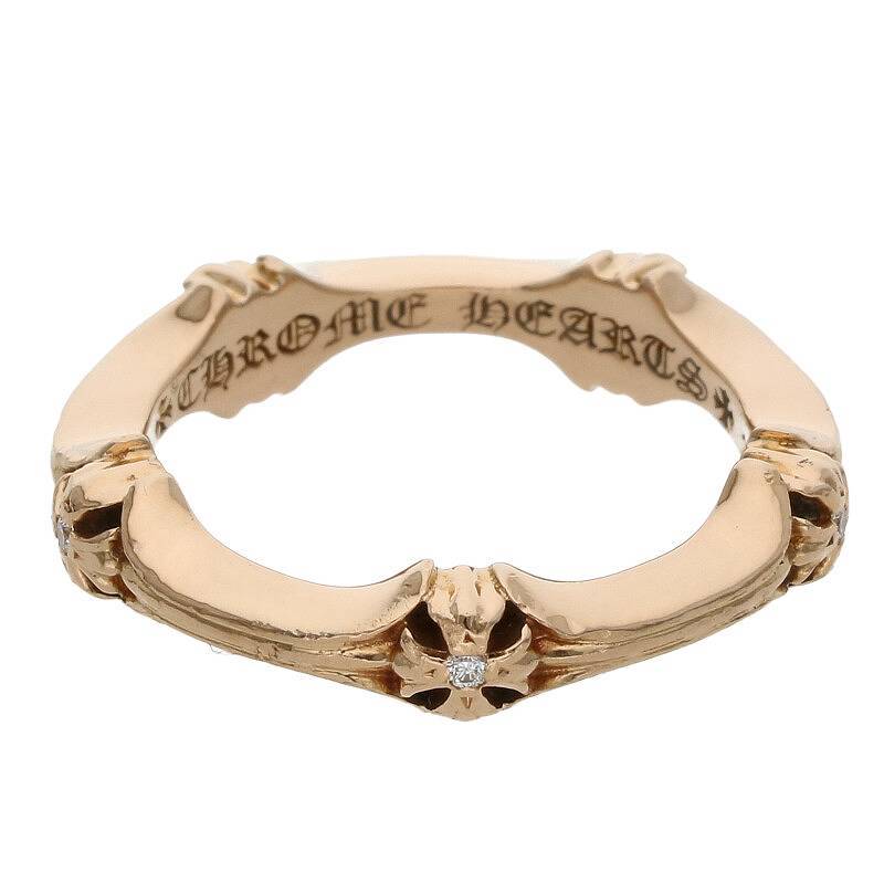 クロムハーツ Chrome Hearts 22K PLUS AND BONE RING/プラスアンドボーン 13.5号 ゴールド/ダイヤリング 中古 SJ02