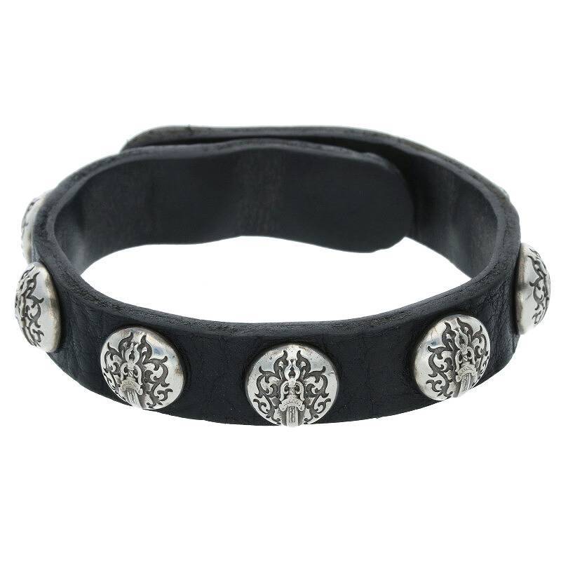 クロムハーツ Chrome Hearts 2SNP/2BTN/ヴァインダガー2ボタン2スナップ サイズ:8.5 レザーブレスレット 中古 GZ11_画像1