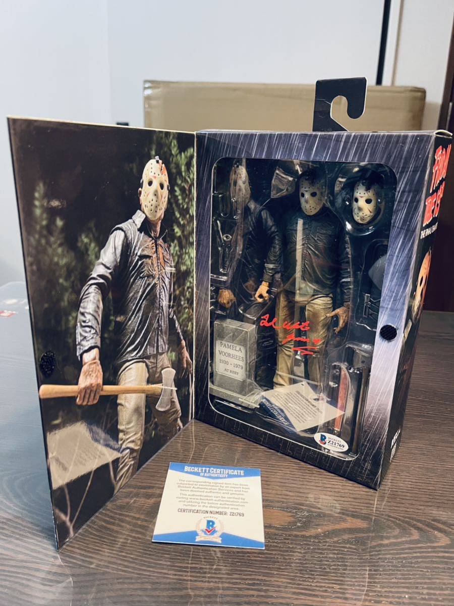 『13日の金曜日 完結編』でジェイソンを演じたテッド・ホワイト氏サイン入り(Ted White)フィギュアNeca Friday the 13th THE FINAL CHAPTER