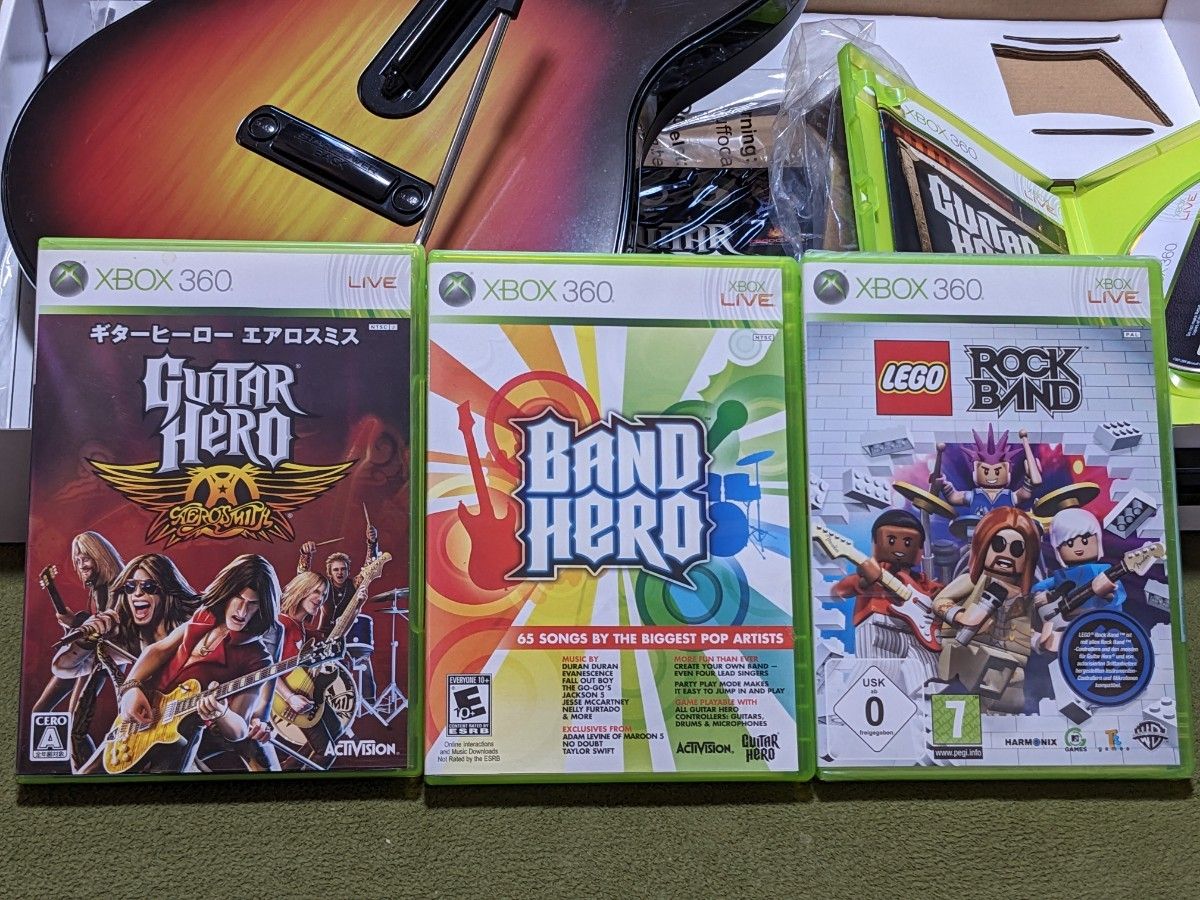 【価格提案】Xbox360 GUITAR HERO5コントローラー同梱版 + ソフト3本