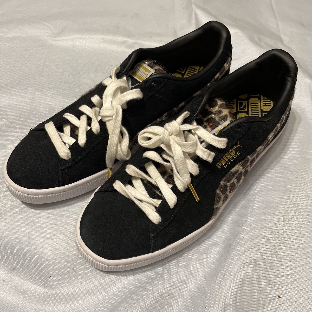 世界の 美品!□PUMA□ スウェード BLK□豹柄 レオパード □PUMA LPD