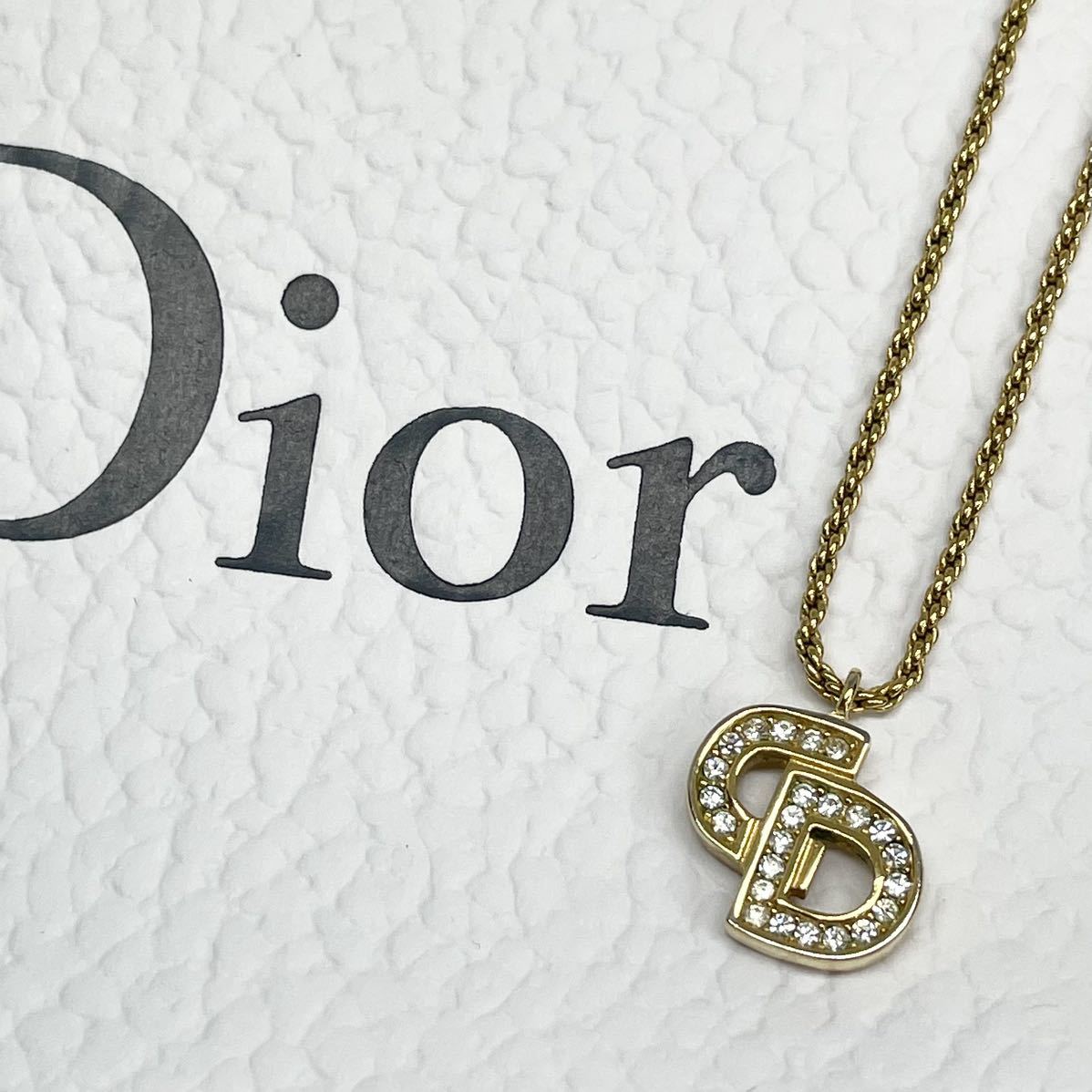 人気の春夏 Dior ゴールドカラー ネックレス ストーン ロゴ ネックレス