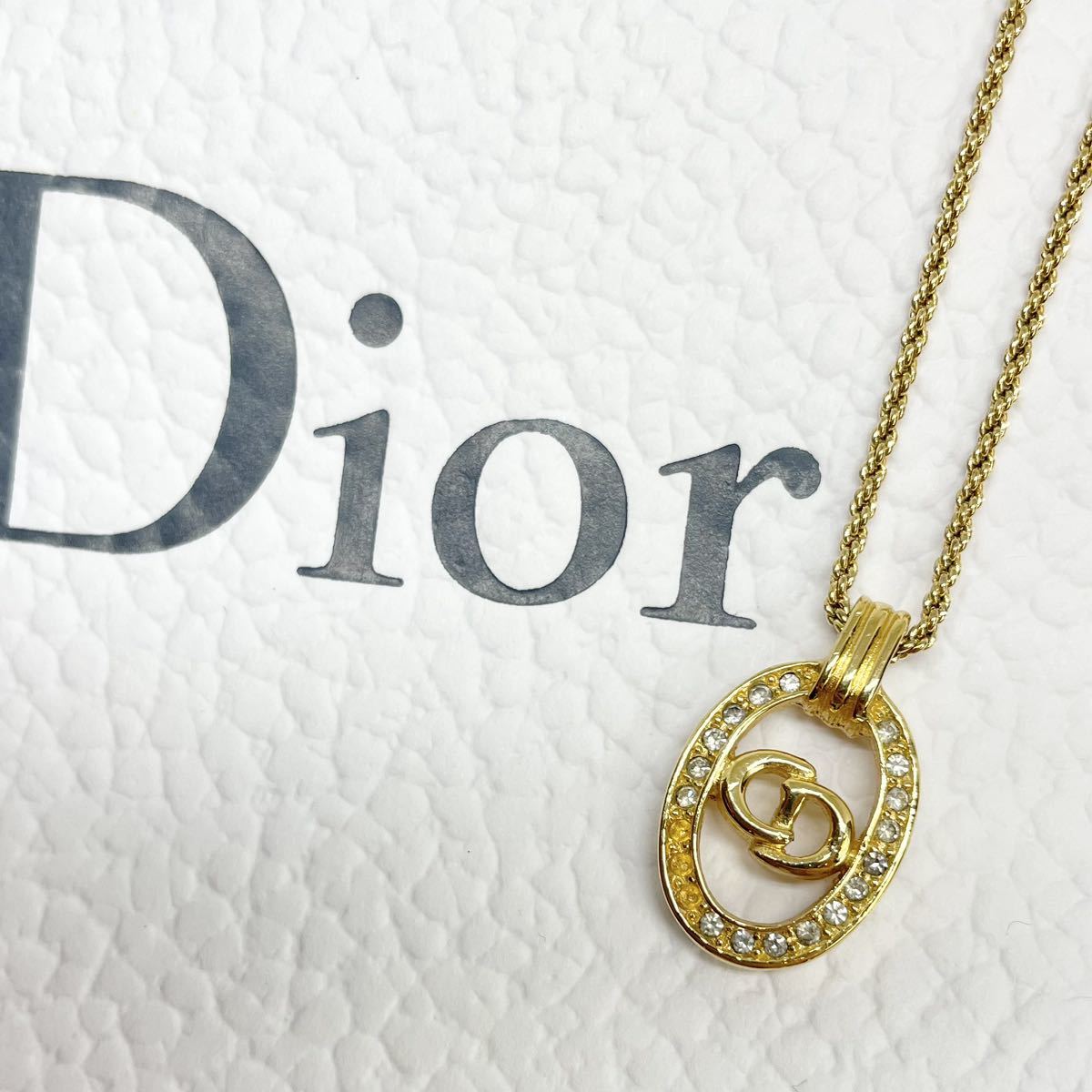 保証 Dior ゴールドカラー ネックレス ストール CDロゴ