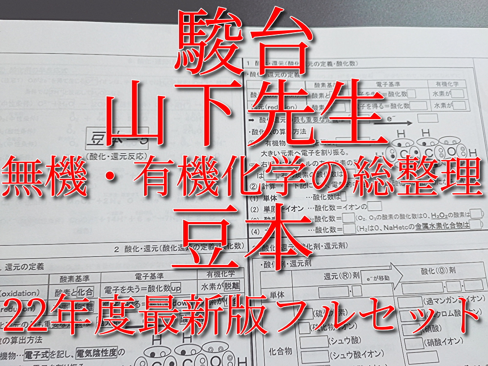 駿台　22年最新版　山下先生　無機・有機化学の総整理　豆本フルセット　演習問題解説・豆本　河合塾　鉄緑会　Z会 東進 SEG