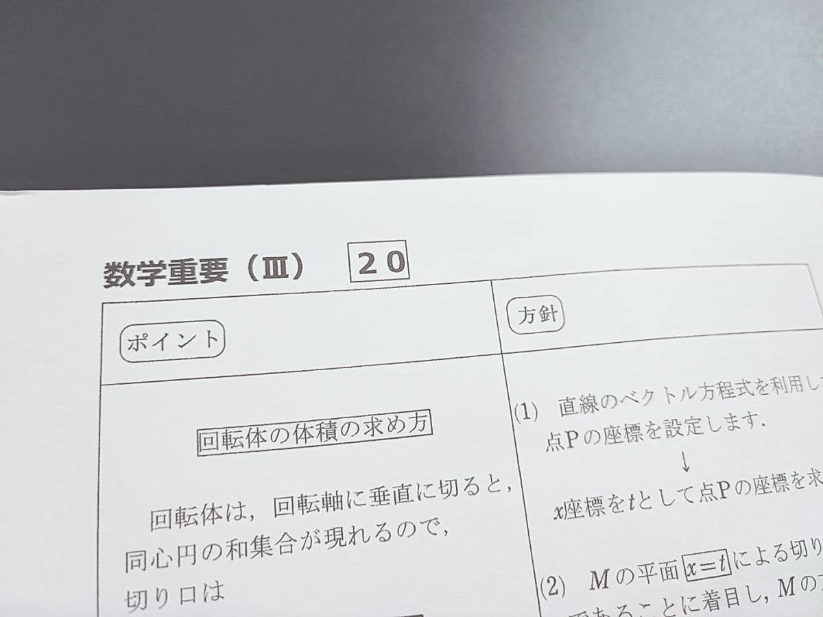 駿台　吉田浩二先生　数学重要（Ⅲ）　テキスト・プリント・板書ノート　締切り講座　河合塾　駿台　鉄緑会　Z会　東進