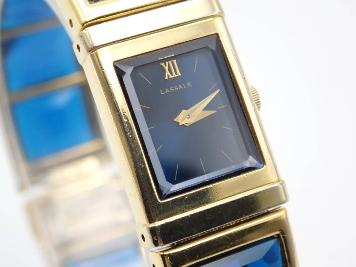 稼働品☆SEIKO セイコー QZ 1E50-525A ラサール スクエア 青文字 稼働品☆SEIKO セイコー QZ 1E50-525A ラサール スクエア 青文字