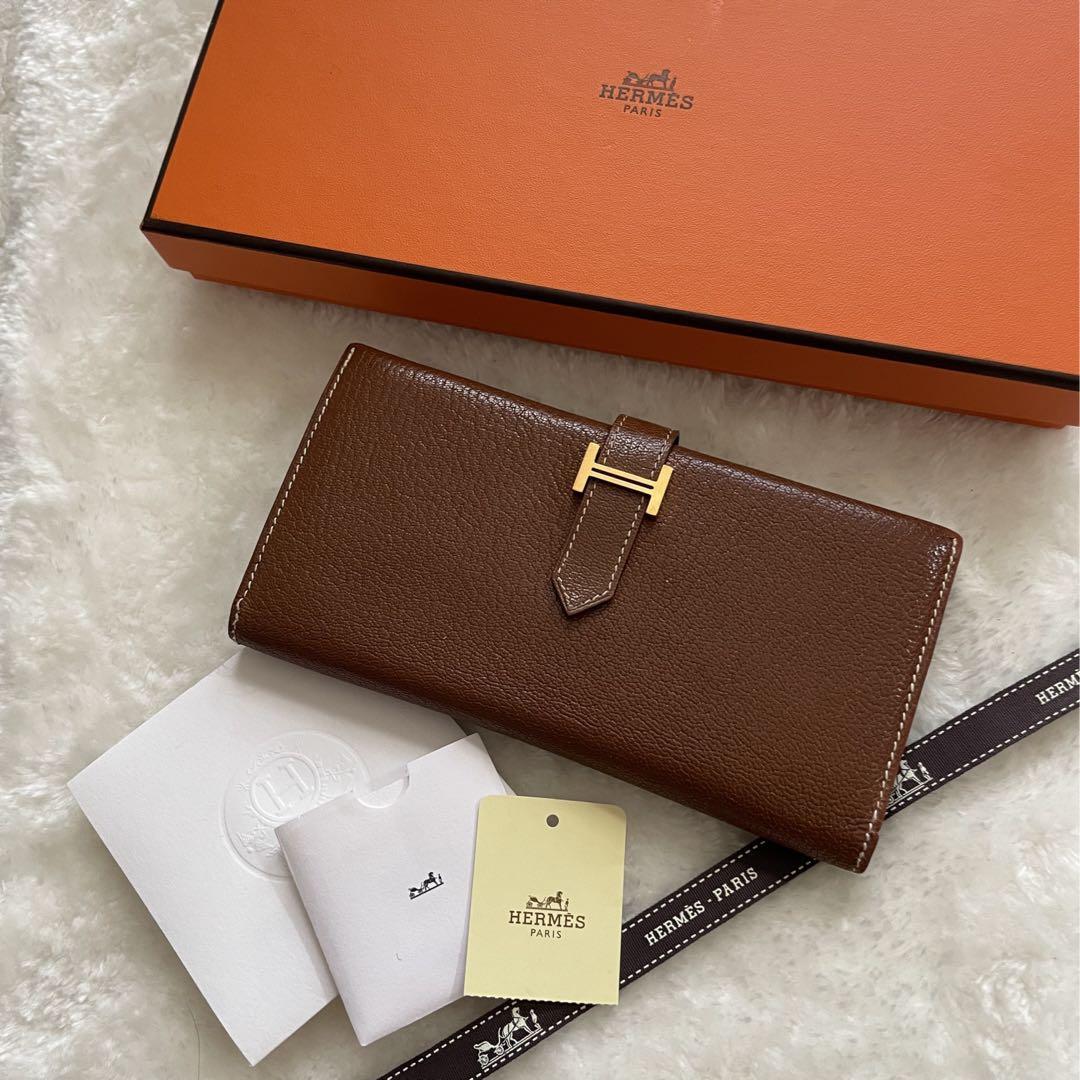 【極上美品】801 HERMES エルメス　ベアン 2つ折り長財布_画像1