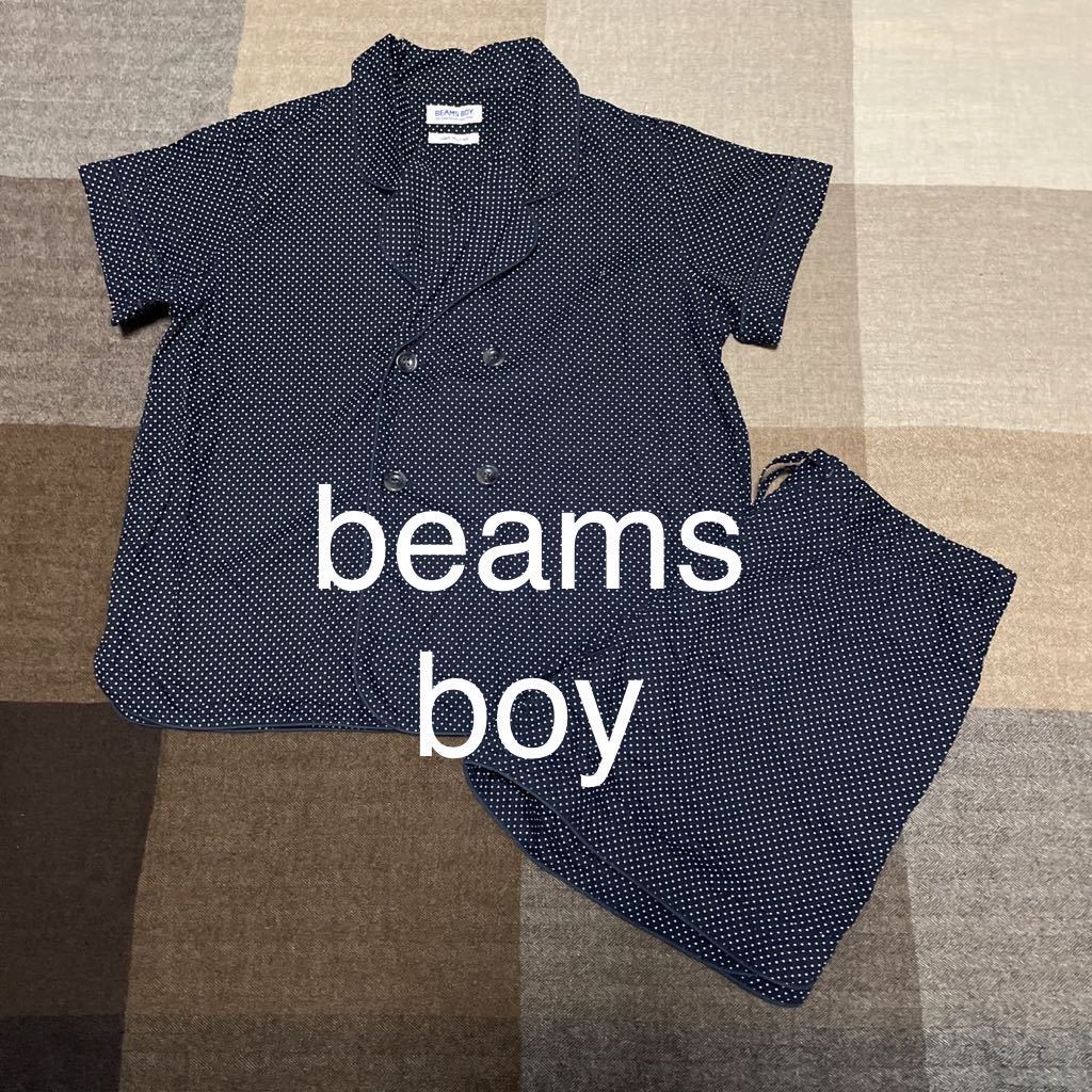 BEAMS BOY ビームスボーイ セットアップ コットン ドット柄 シャツ 半袖パジャマ_画像1