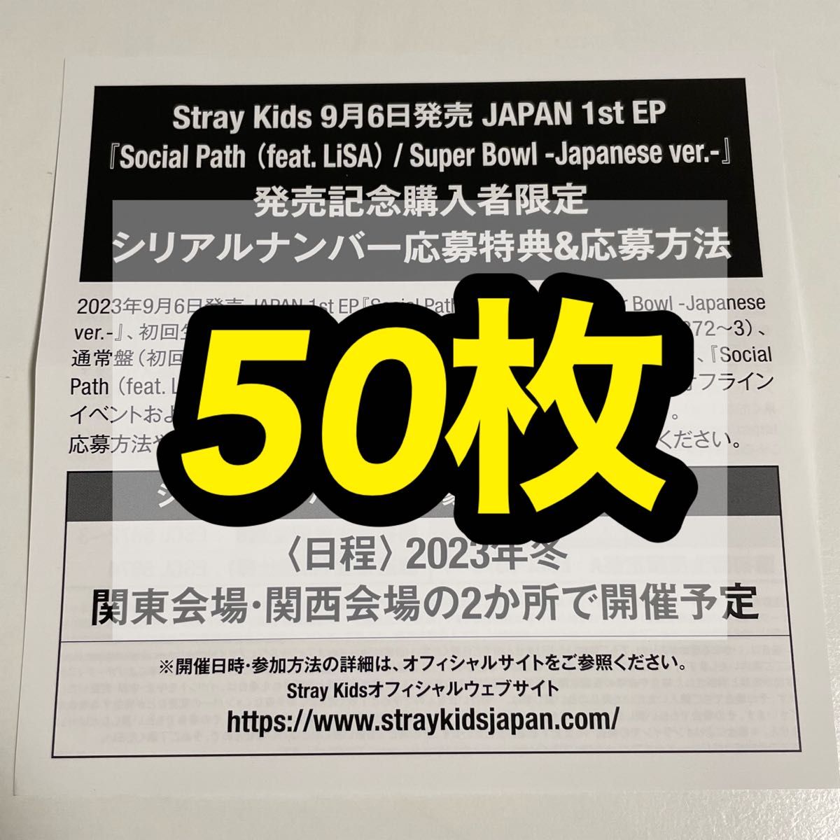 stray kids スキズ Social Path シリアルコード 50枚①-