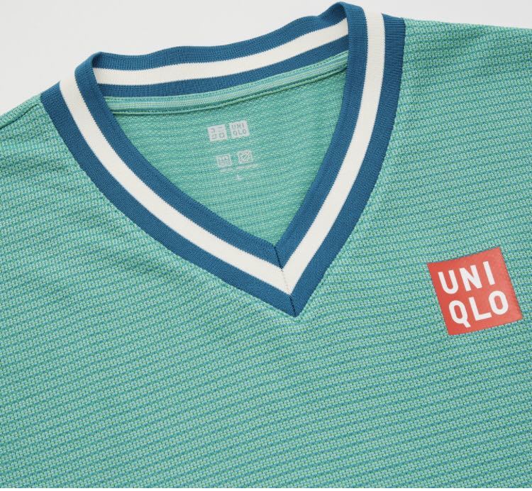 【送料無料】ユニクロ 未使用 タグ付き UNIQLO 錦織 圭 着用 モデル ゲーム シャツ ジャケット ユニクロ グリーン系 Mサイズ 半袖Tシャツ_Mサイズです