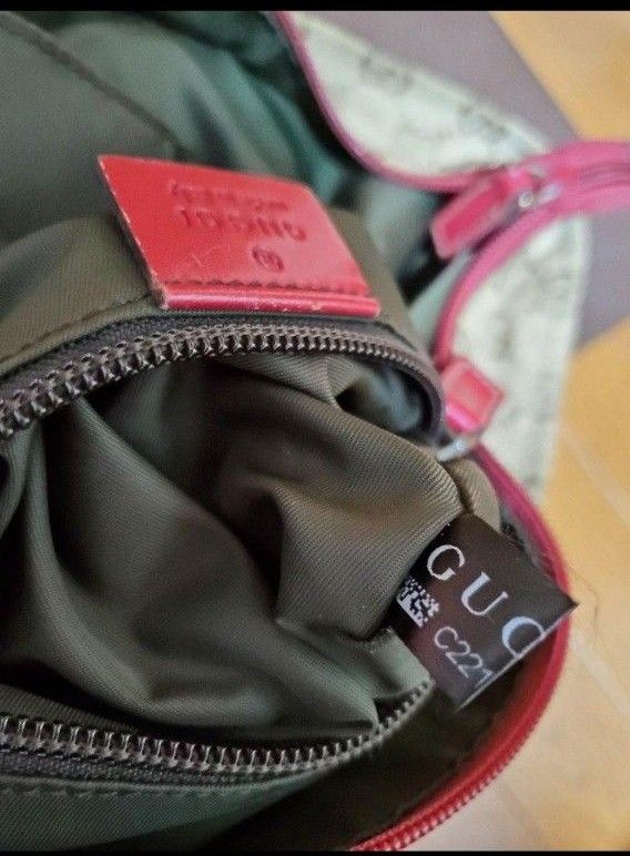 GUCCI　グッチ　トート　ハンドバッグ　シェリーライン　キャンバス×レザー　正規品